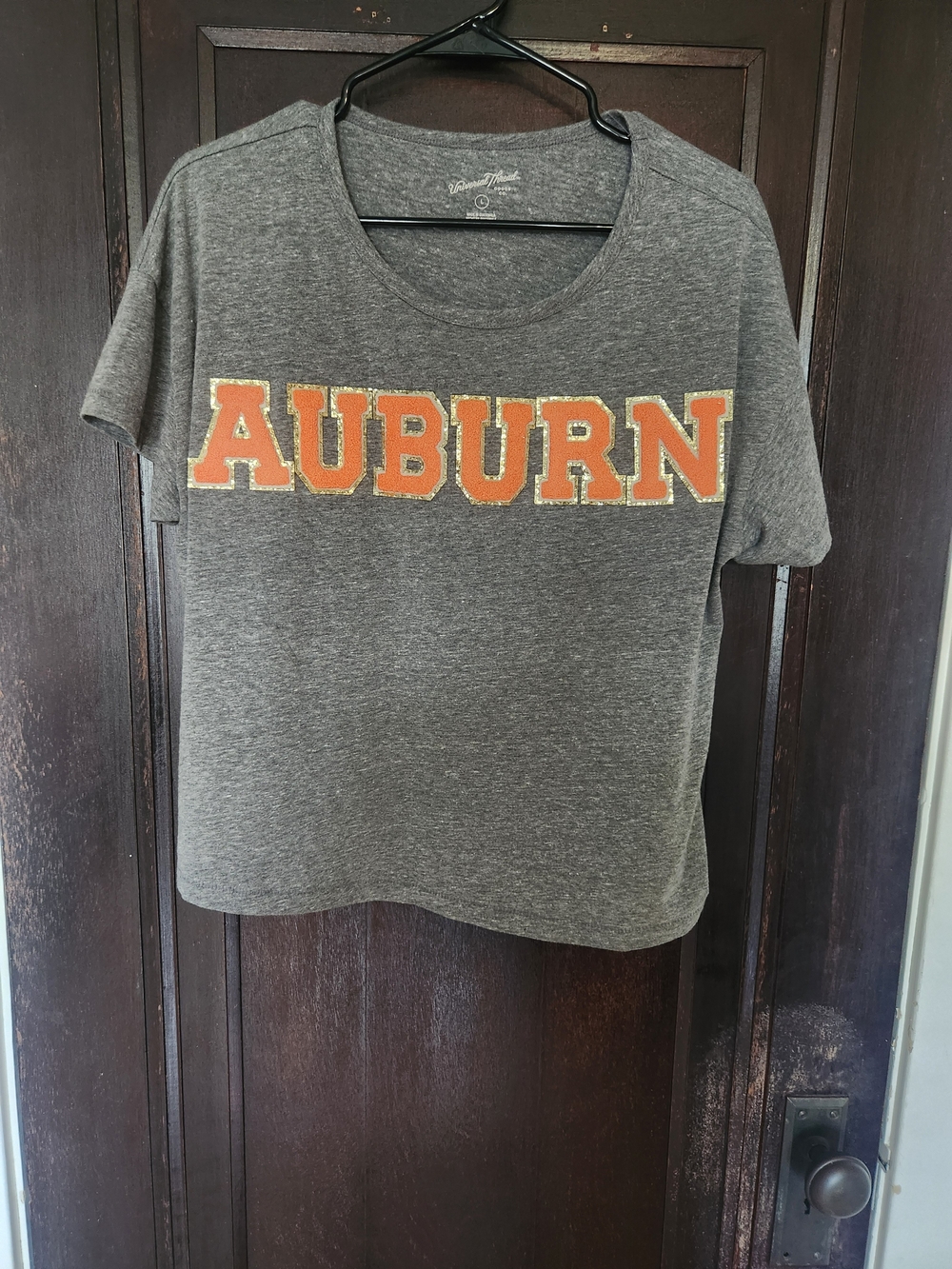Auburn Gray Short Sleeve Women's Cropped Tee